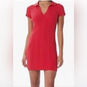 REVOLVE Lita By Ciara NWT Stretch Ribbed Cotton Mini Dress Small Red